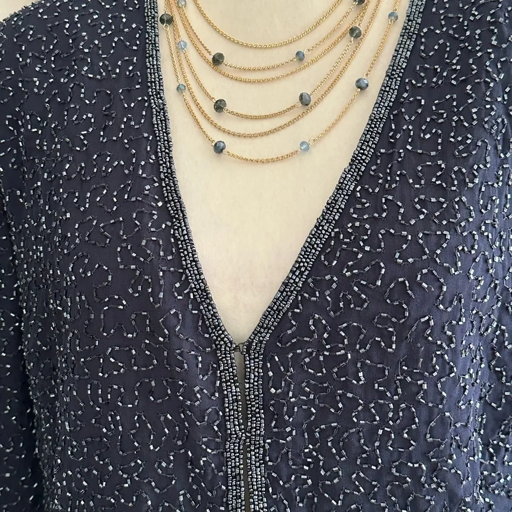 House Of Frazer All Over Sequin Blazer Jacket Size 12 Black - Image 7