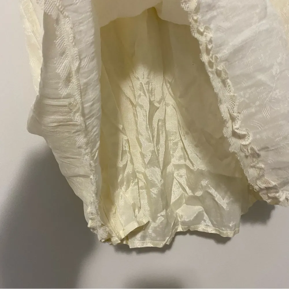 NWT Free People Cream Floral Sheer Overlay Skirt large - Image 3