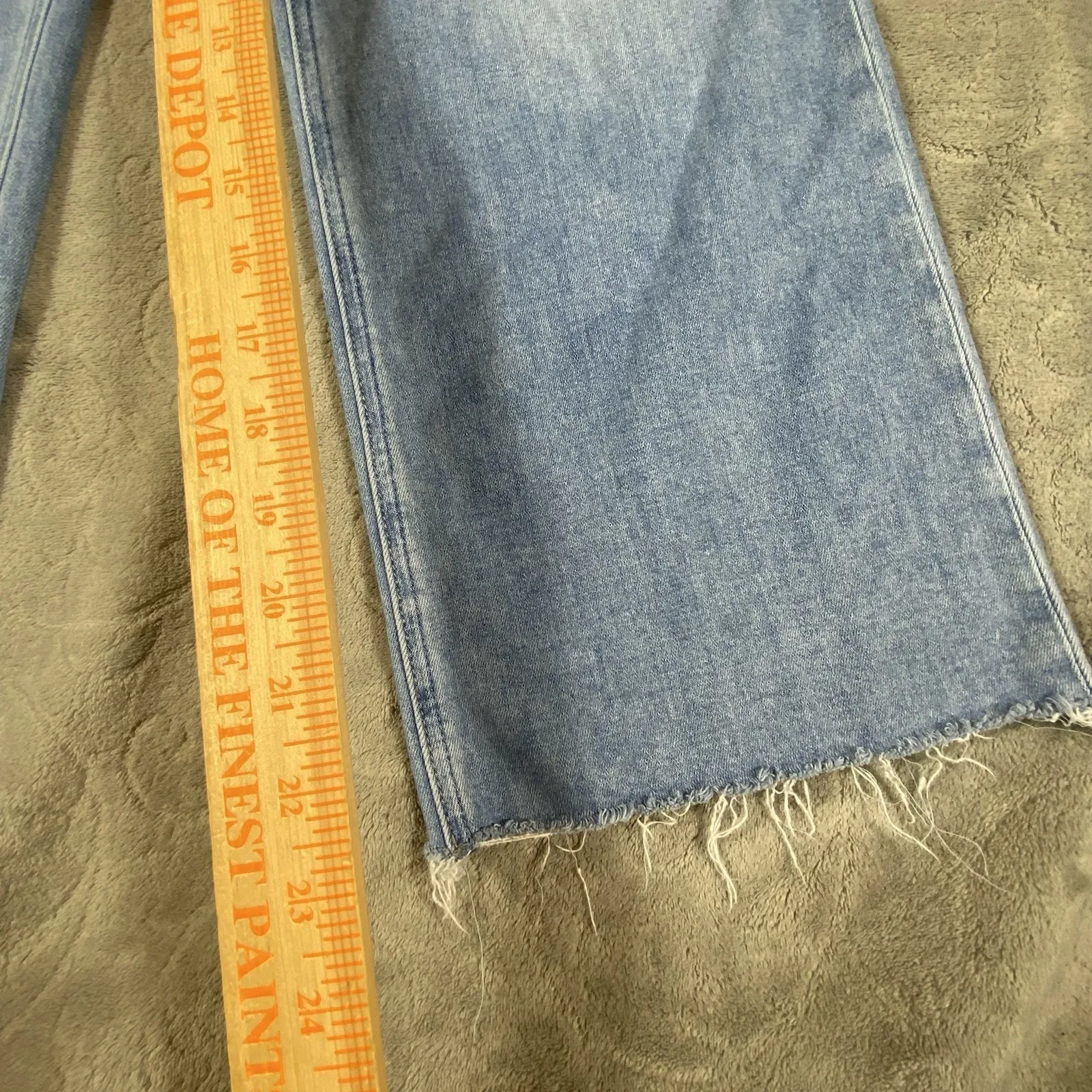 Paige Jeans 26 Petite Anessa Cropped Wide Leg Denim High Rise Hipster Trousers - Image 6