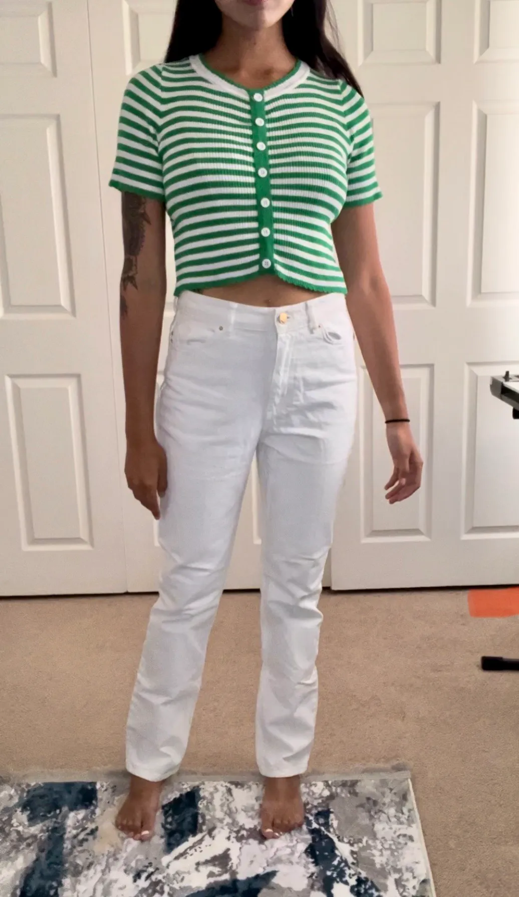 ZARA Straight Leg White Jeans - Image 3