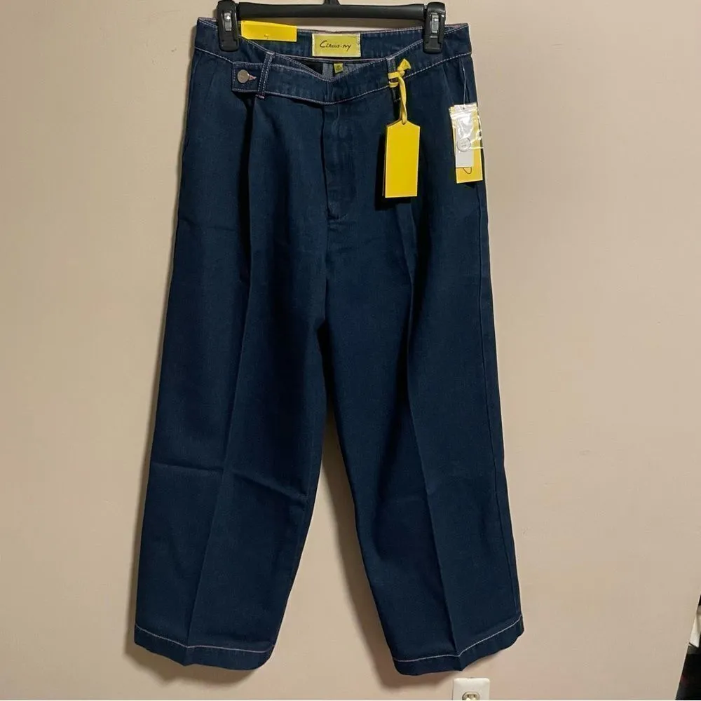 NWT Sam Edelman Circus Low Rise Denim Trouser in Rinse Dark Wash- Size 28 - Image 4