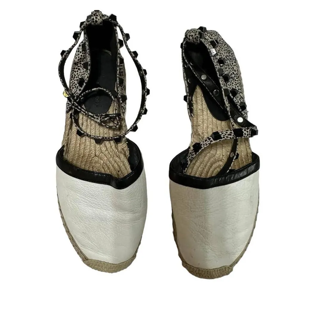 Rebecca Minkoff Women's Espadrilles White‎ Ballet Studded Gilles Flat Shoes Sz 8 - Image 2