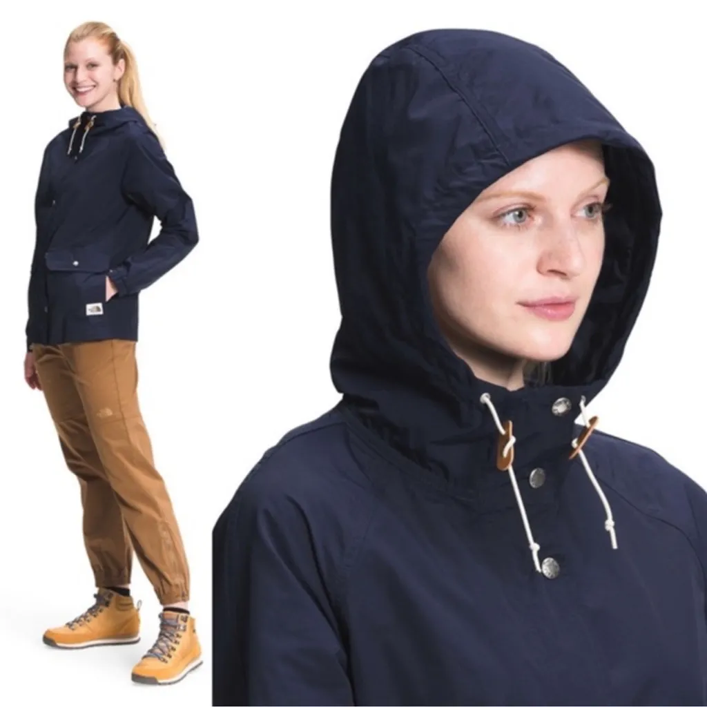 The North Face Reigns Ford Jacket XS Avatar Navy Hooded Raincoat Utility Coat - Image 3