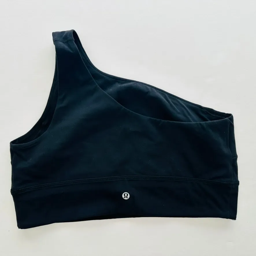 Lululemon Align Asymmetrical Bra Black Light Support Size 14 C/D Cup Nulu - Image 4