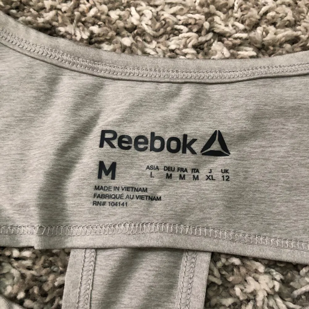 Reebok MEDIUM Gray Long Sleeve Back Cut Out Detail Athletic Exercise Top - Image 8