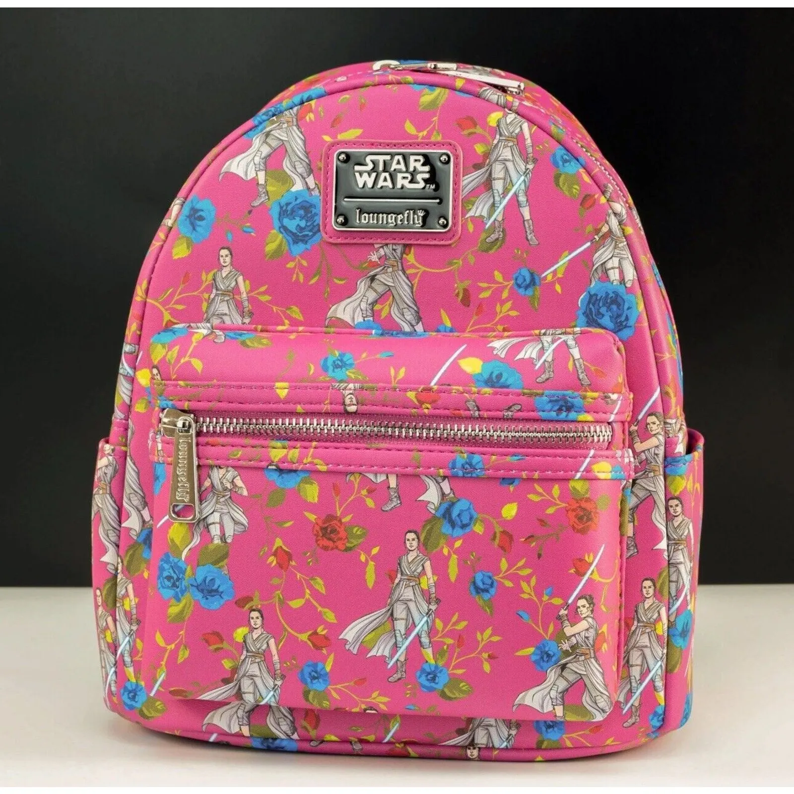 NWT Lounge fly Disney Star Wars Rey Pink Floral Backpack - Rare - Image 2