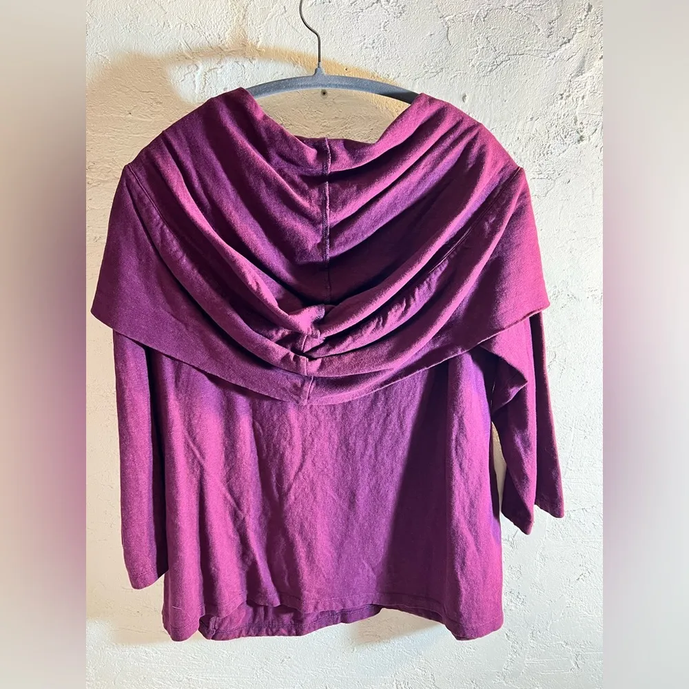 Purple Royal Robbins Cowl Neck Top, very unique w pockets, made of hemp & cotton - Image 8