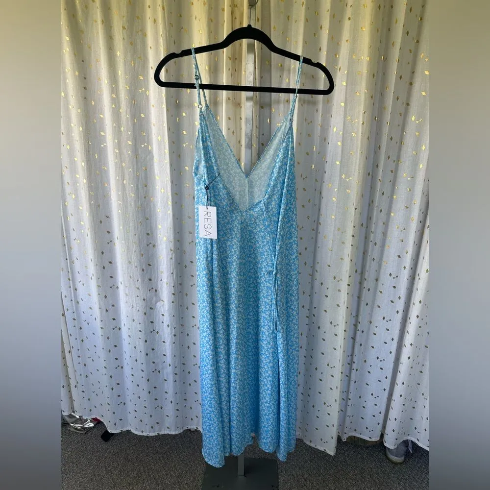 Revolve Resa Hannah NWT Monterey Floral Flowy Midi Slip Dress Cord Belt Sash XS - Image 5