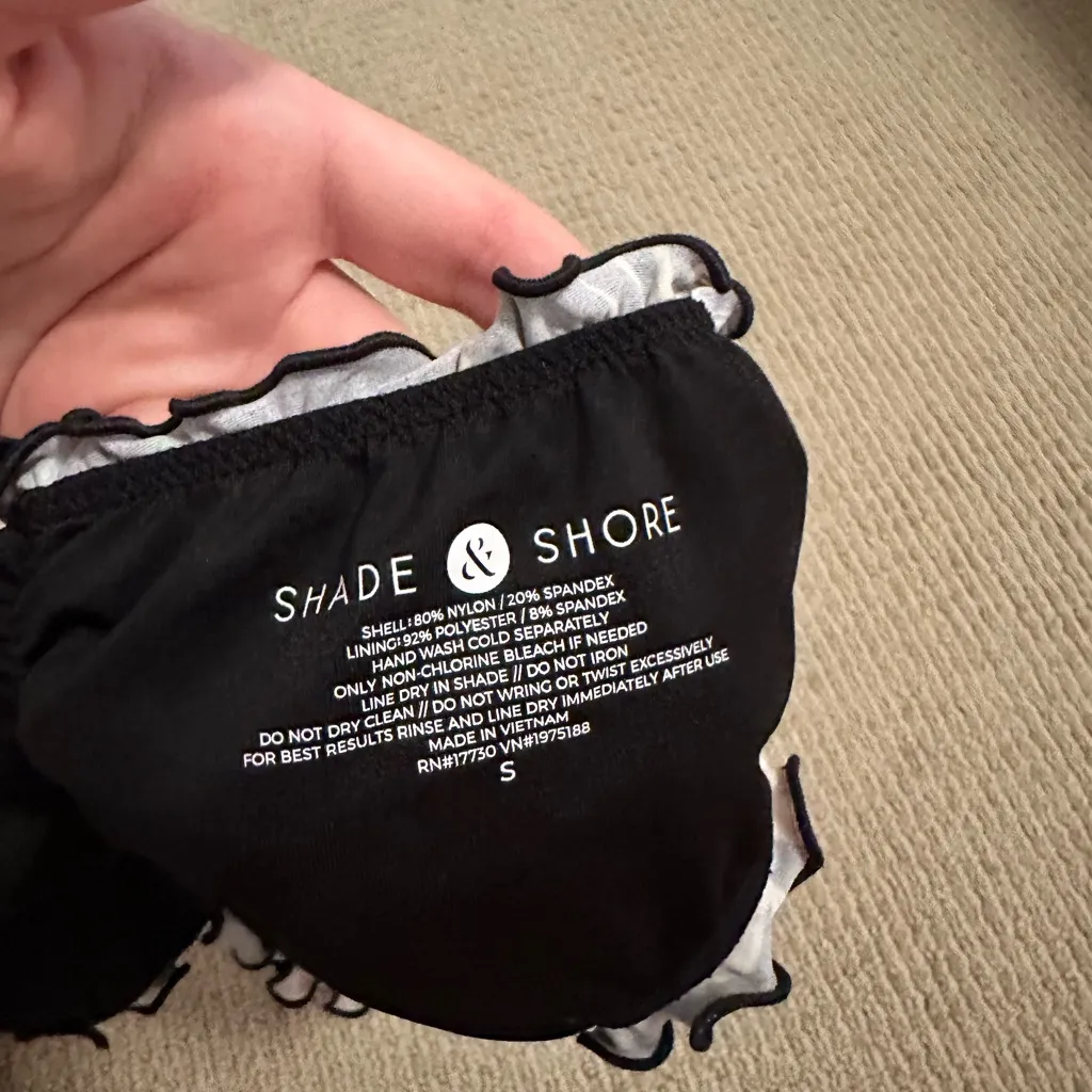 Shade & Shore Black Ruffle Bikini Bottom - Image 3