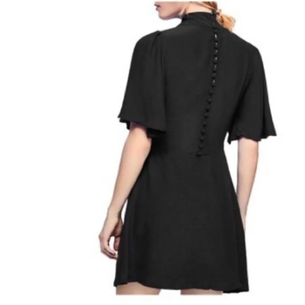 Nwt Free People 4 M | Dress Mini High Neck Rushed Front Button Back Be my Baby - Image 2