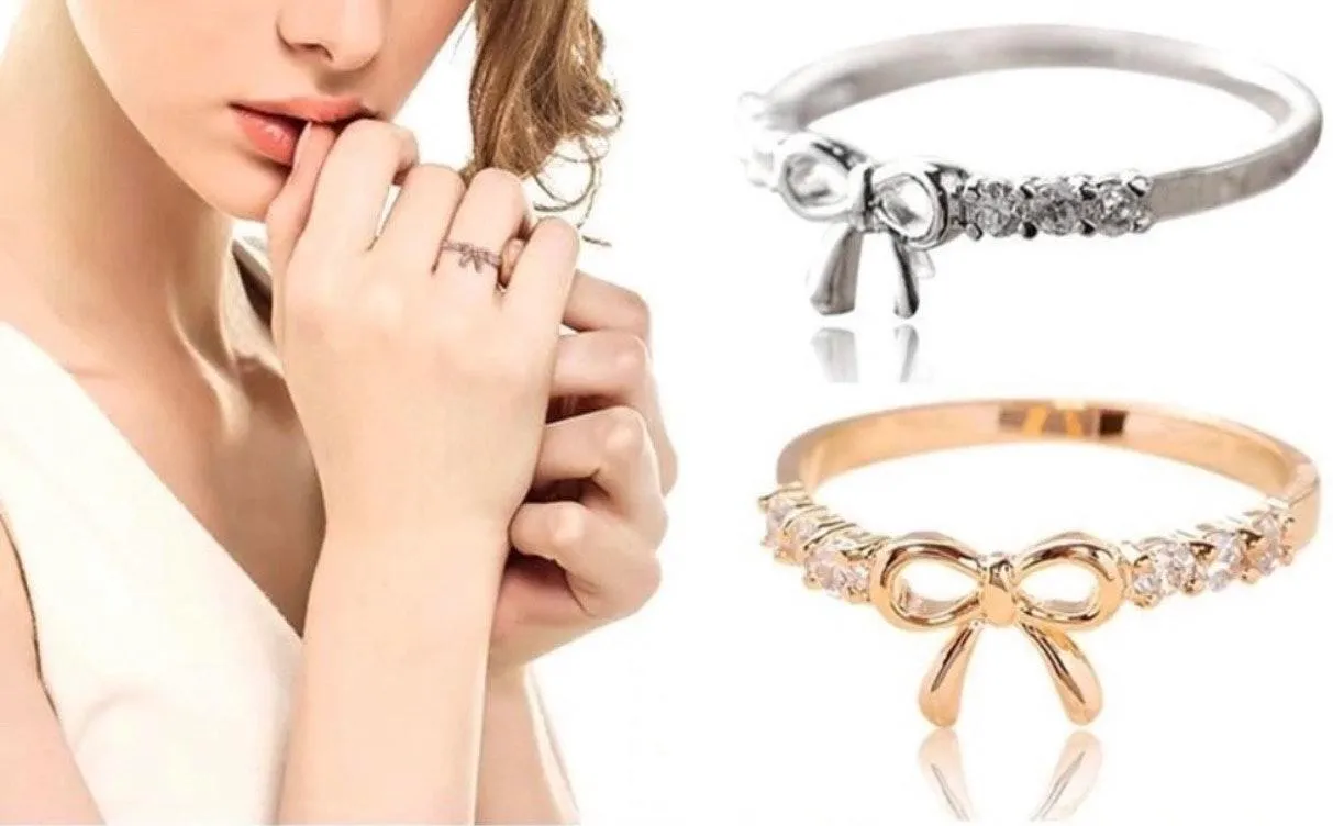 silver Bow crystal ring - Image 4