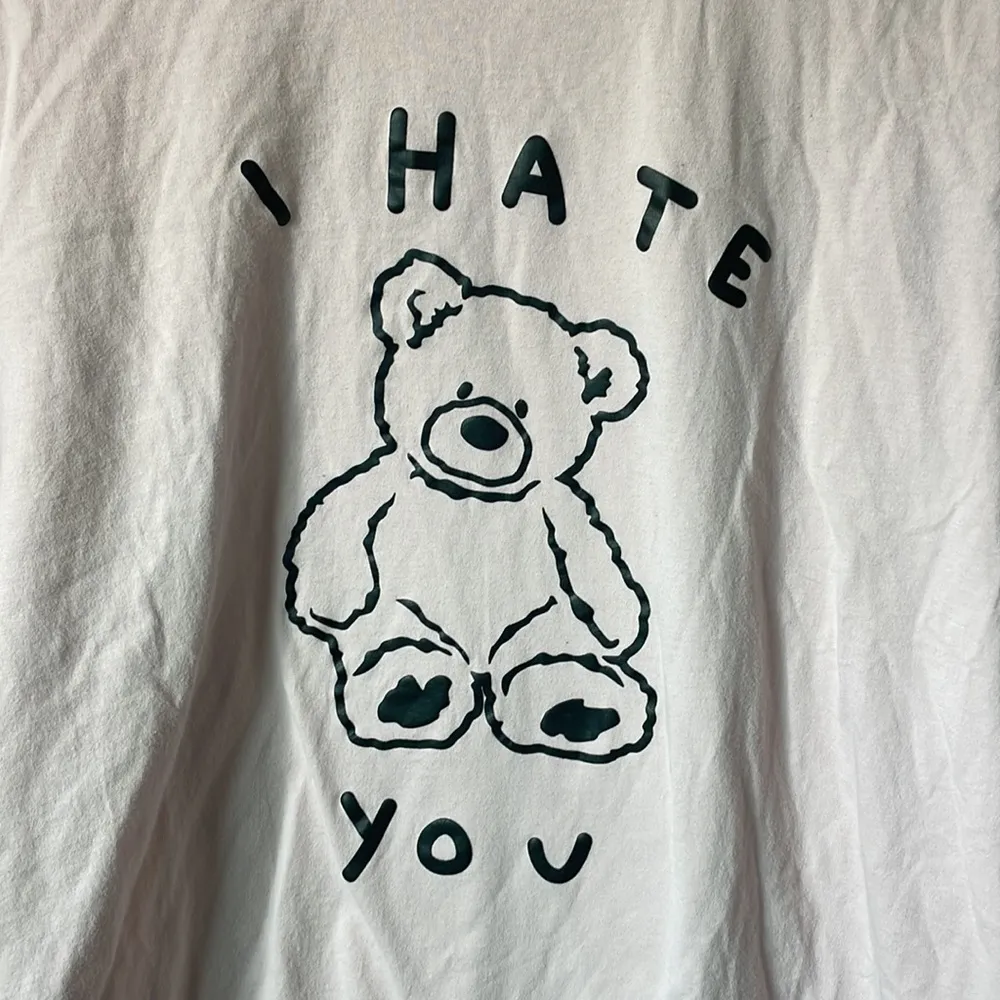 Romwe pink oversized “I hate you” teddy Tee T-shirt Top Shirt. Size Lg (8-10) - Image 3
