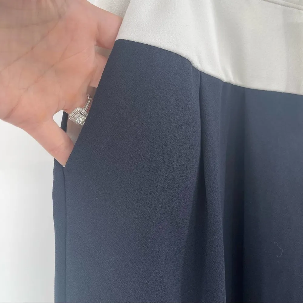 JOIE Analina Trouser Pants Navy & White High Waisted Business Wide Leg NWT SZ 4 - Image 9