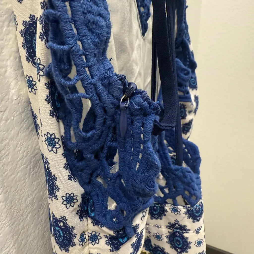 Ark & Co. Small Boho Crochet Trim Printed romper - Image 6