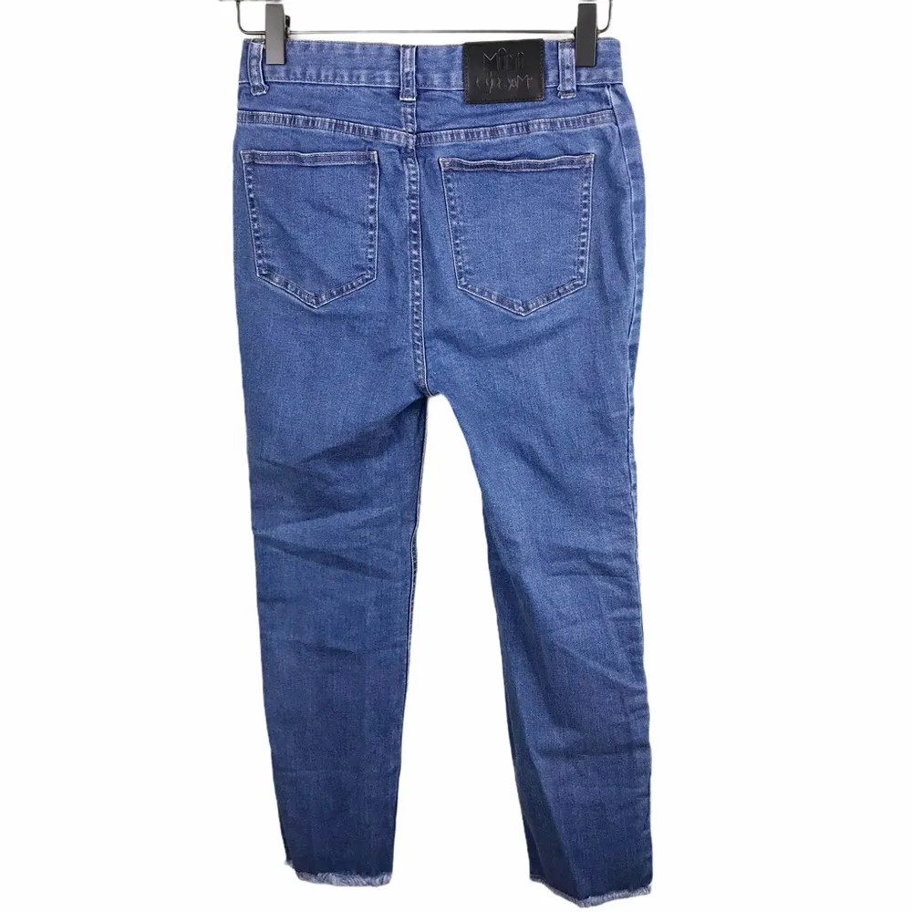 Mini Cream Save the Humans Skinny Ankle Jeans XS - Image 2