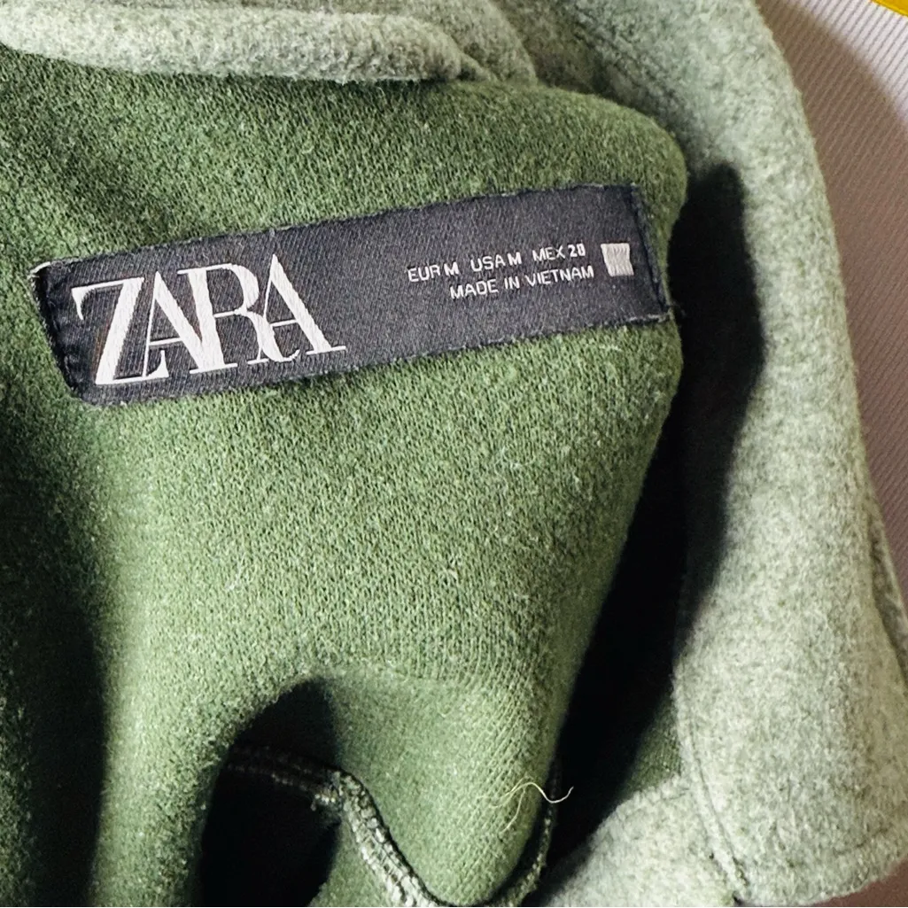 Zara Green Felt Belted Shacket - Image 4