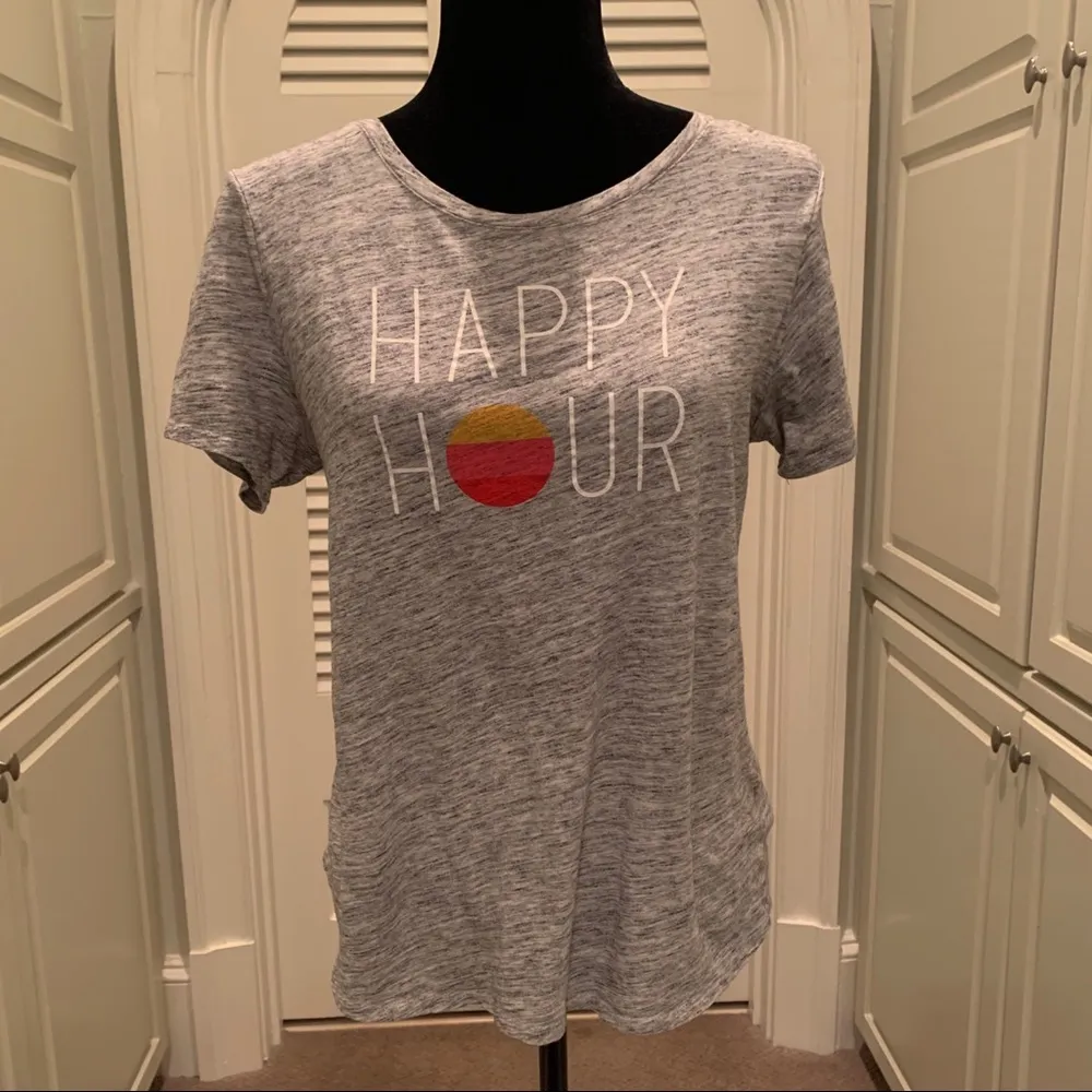 Old Navy Every Wear HAPPY HOUR Marled Tee T Shirt Small S - Image 6