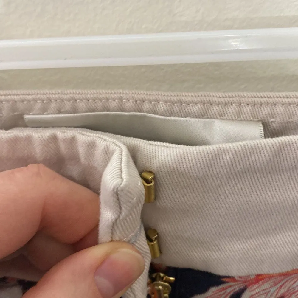 Anthropologie Leifsdottir Maypop floral and bird print Bermuda shorts size 0 Blue - Image 8