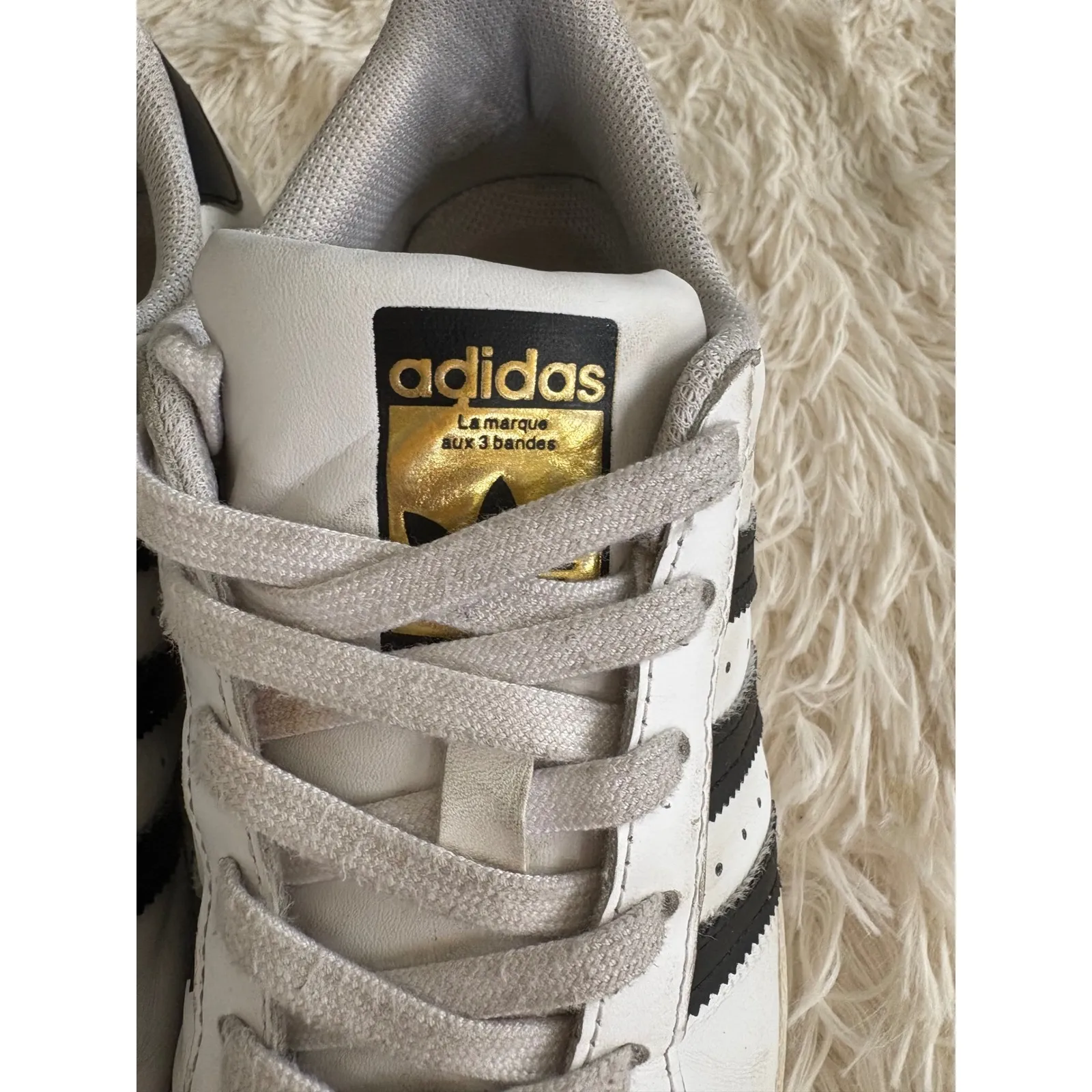 Adidas Superstar White Black Stripe Sneakers Casual Comfort Athleisure‎ Shoes - Image 6