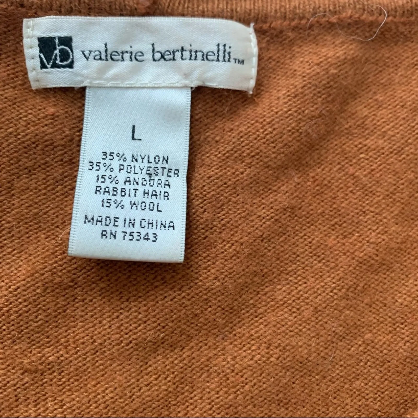 Valerie Bertinelli Size L Rust Angora Blend Sweater Brown Size L - Image 6