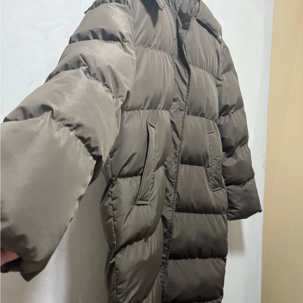 DAZY Long Puffer Coat Sz S Brown - Image 3