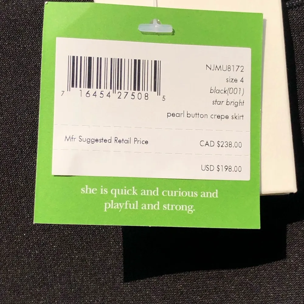 Kate Spade ‘Skirt the Rules’ A-Line Black Skirt w/ Pearl Button Accents 4 - Image 7