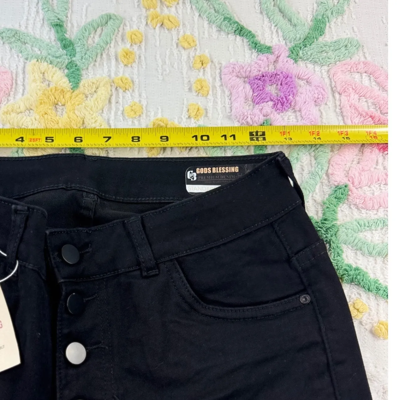 Gods Blessing colombian up Black High Rise Skinny Button Fly Jean 10 - Image 6