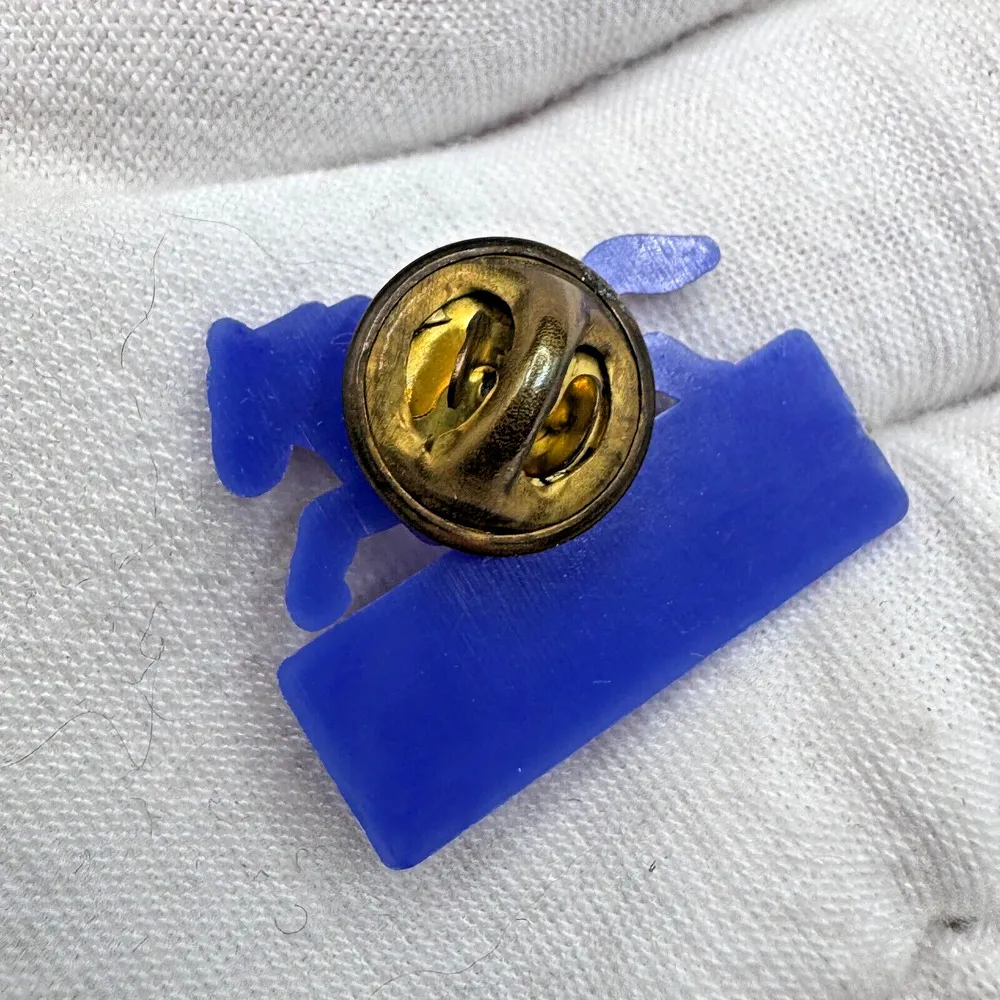 Vintage Louisville Blue Gold Tone Pinback Wild Horse Pin - Image 2