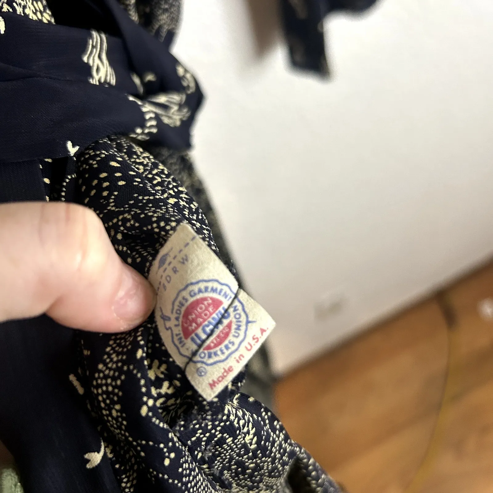 Vintage Sharon Rothfeld Sharon's World Wrap Dress Womens Size 11/12 Navy Silk Blue - Image 6