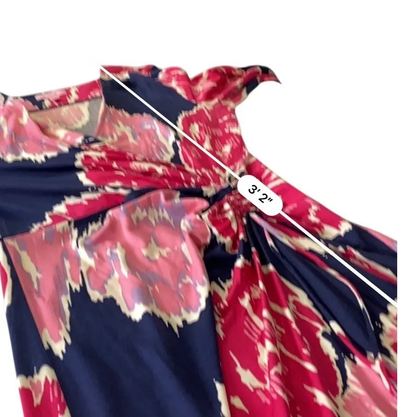Lilly Pulitzer Pink Floral Silk Blend Faux Wrap Ruched Augusta Mini Dress MEDIUM - Image 9