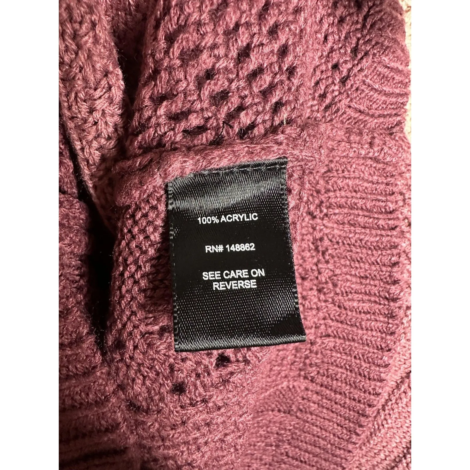 Torrid Sweater Womens 2X Pink Ombre V Neck Open Knit 3/4 Sleeve Cable Tunic - Image 4