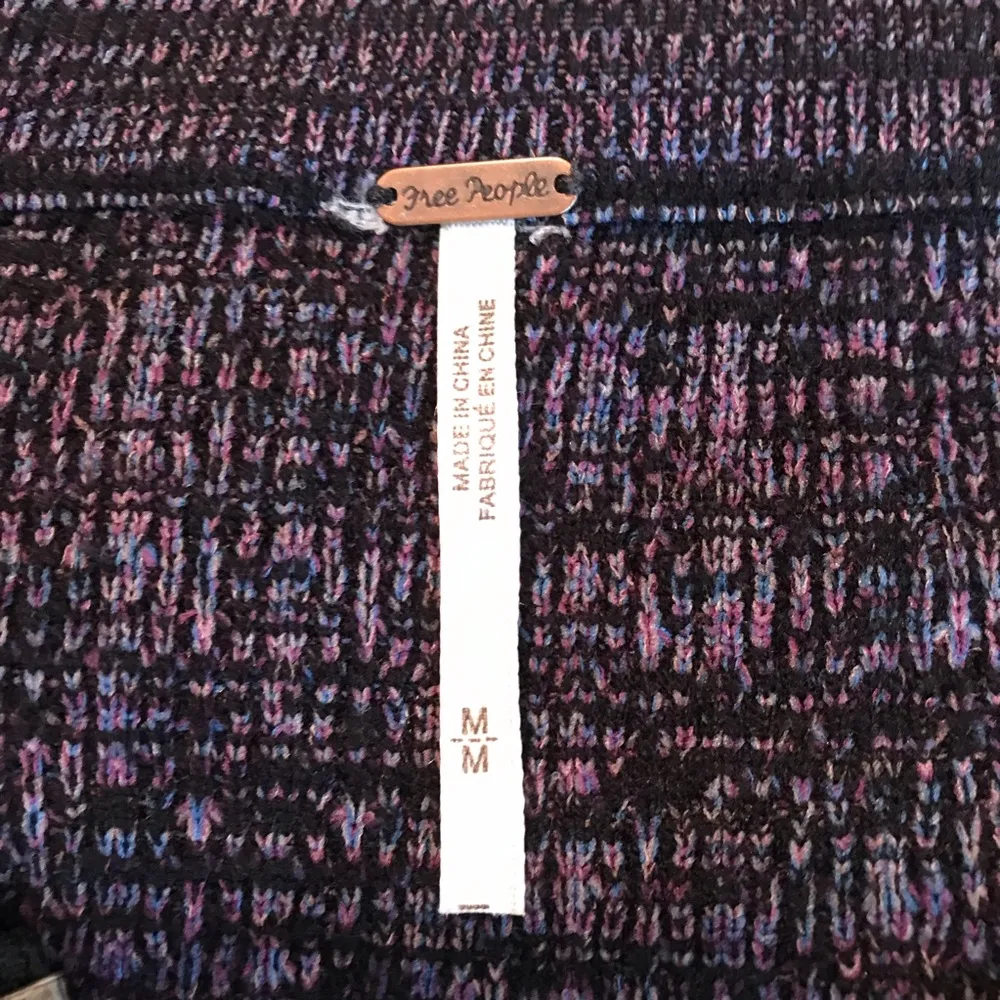 Free People Naomi Swit zip up sweater jacket Women’s Size Med. Purple black - Image 7