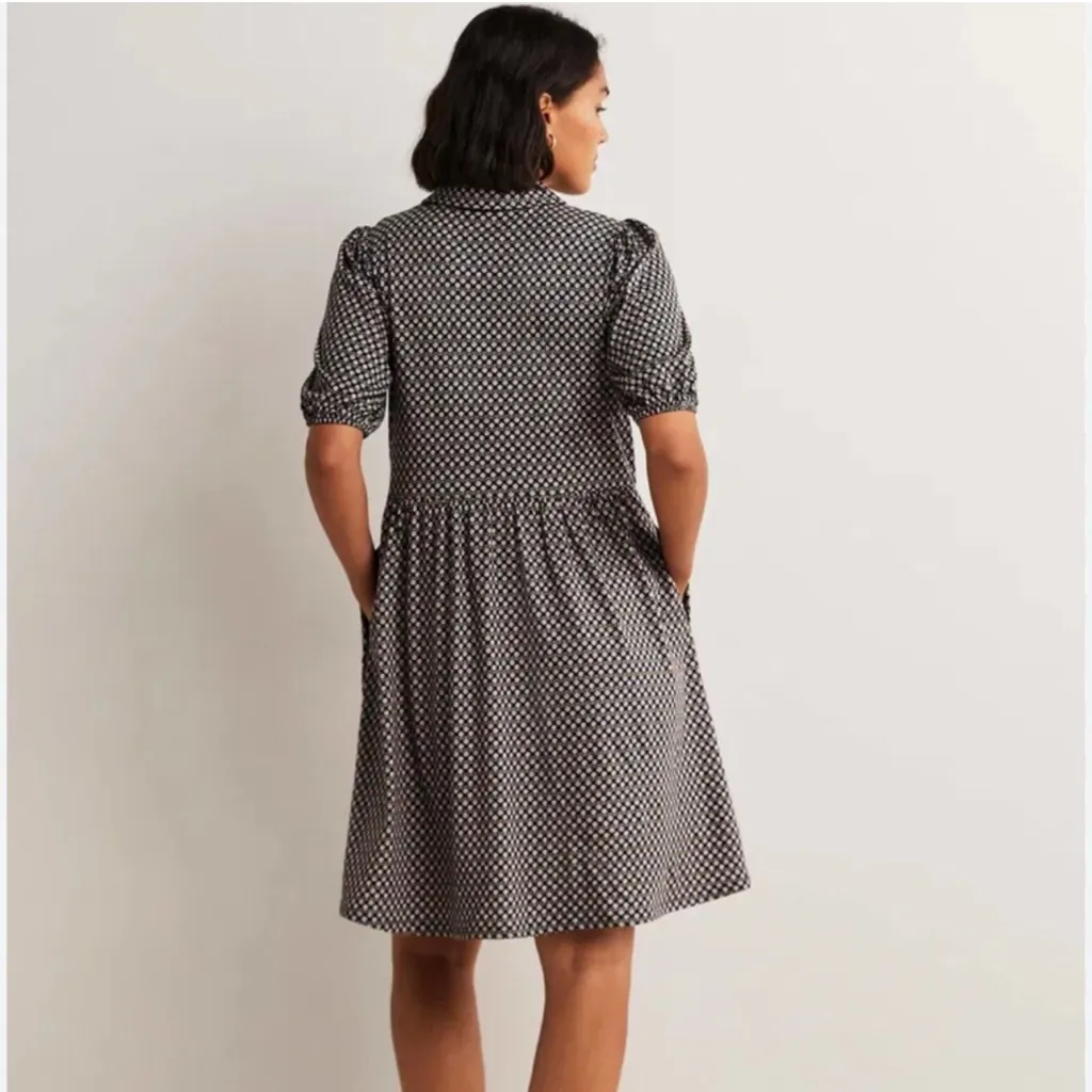 Boden Mini Jersey Dress in Botanic Bud Black Size 6 - Image 3