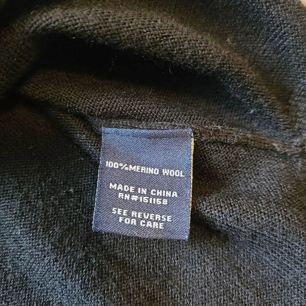 525 America Tunic Size Small 100% Merino Wool High Low Sweater Tunic V Neck Black - Image 11