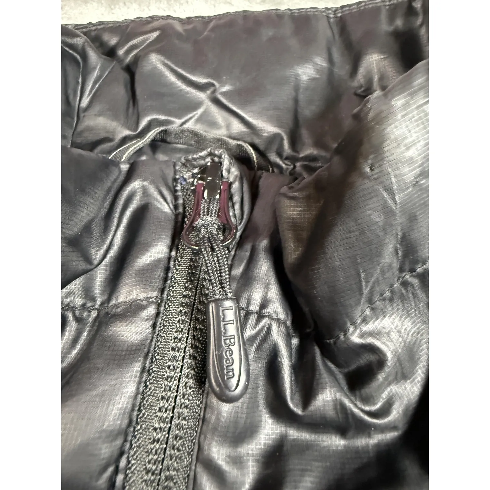 LL Bean Jacket Womens Medium Black PrimaLoft Quilted Insulated Lightweight Coat - Image 3