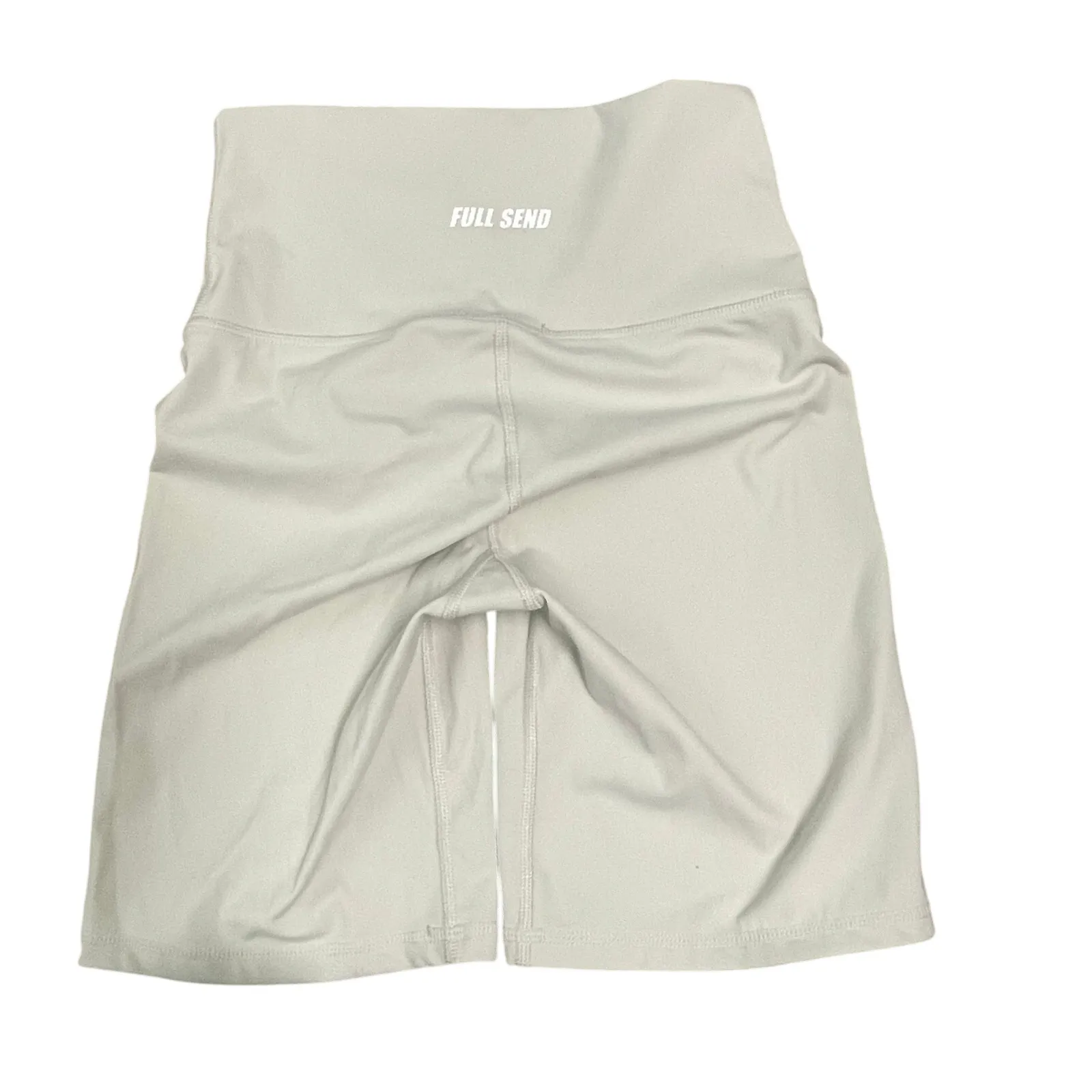 Full Send Fitness Light Tan Bike Shorts High Rise Size XS Logo Biker Athleisure - Image 2