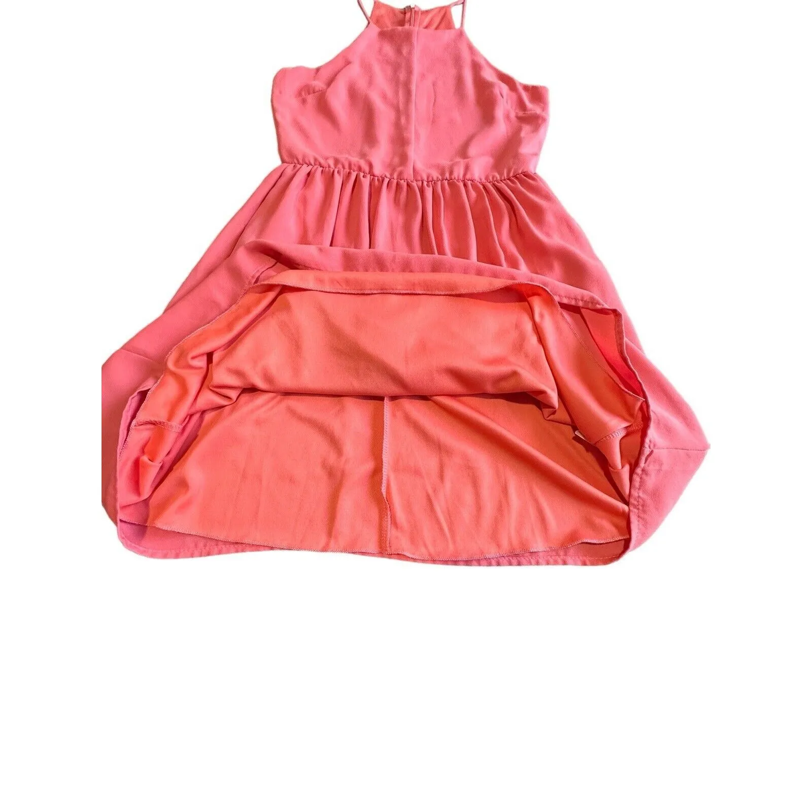 Everly Size‎ Small Coral Pink Goddess Style High Neck Dress Lightweight #I15-5 - Image 7