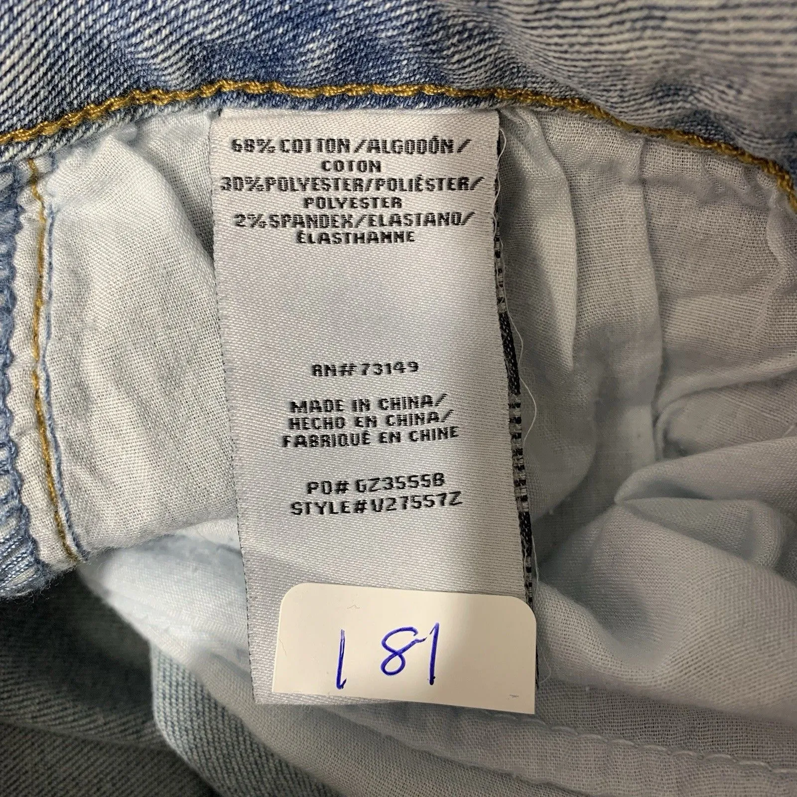 BBJ Los Angeles Jeans Womens Size 5 (27)Blue Flare Rhinestone Front Slit Raw Hem Blue - Image 7