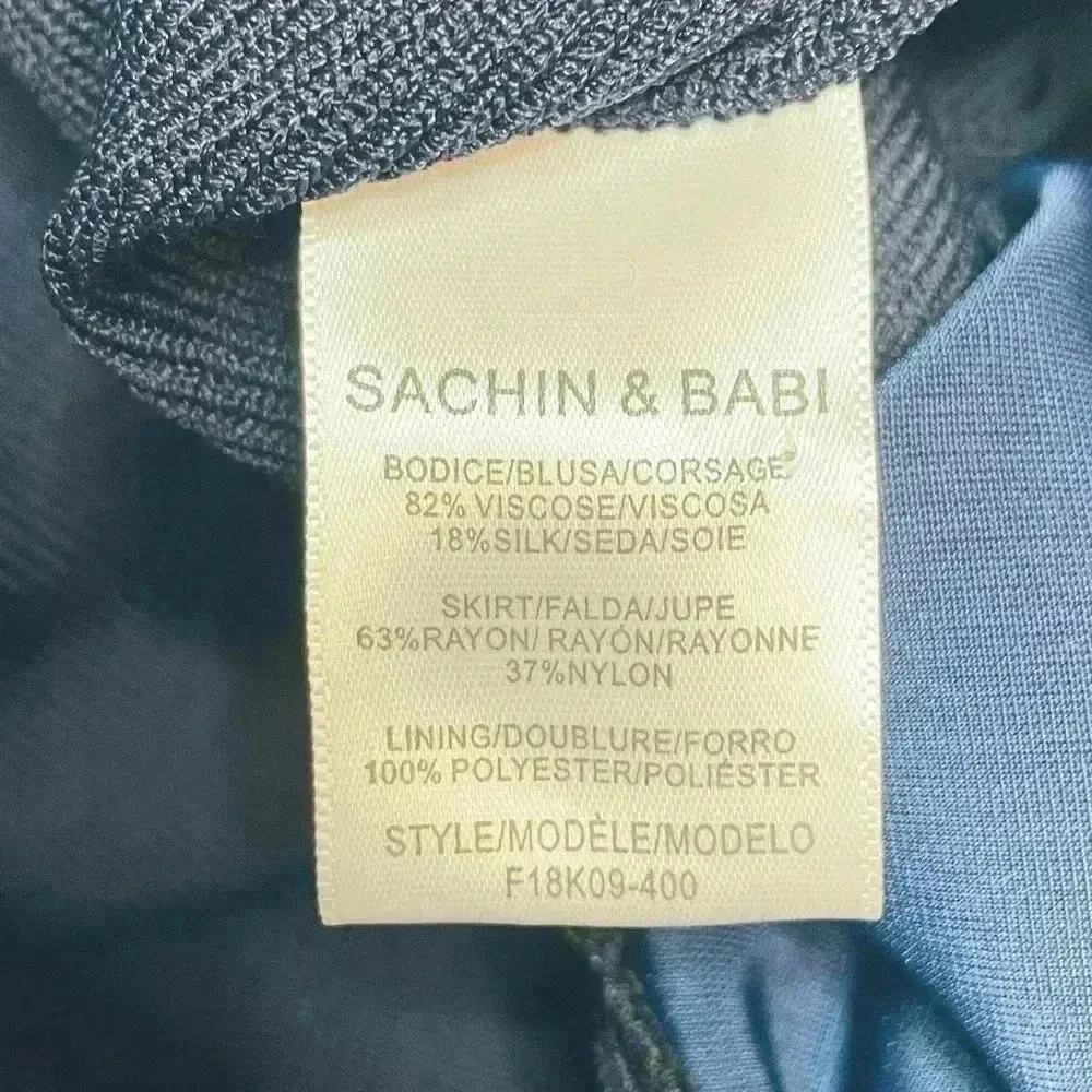 NWOT SACHIN & BABI Off-The-Shoulder Soto Midi Dress Size 6 Blue Sapphire Silk - Image 11