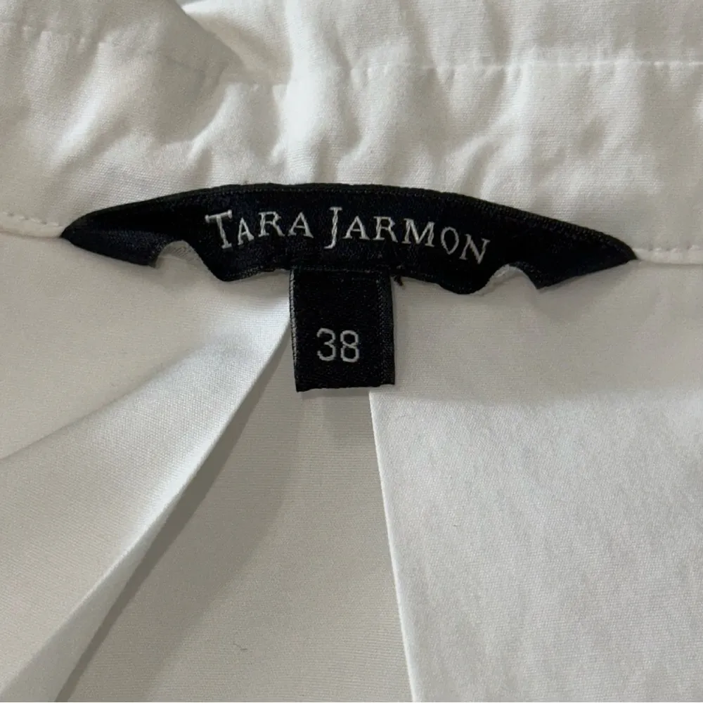 Tara Jarmon Women’s Size 38 M White Open Henley Pop Over Tunic Shirt Top Size M - Image 4