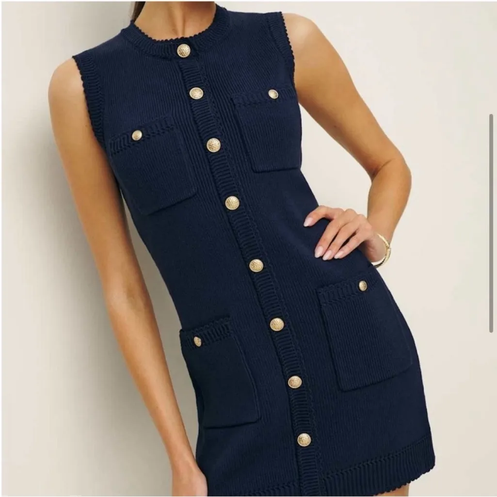 Reformation Catalina Cotton Mini Dress - Image 4