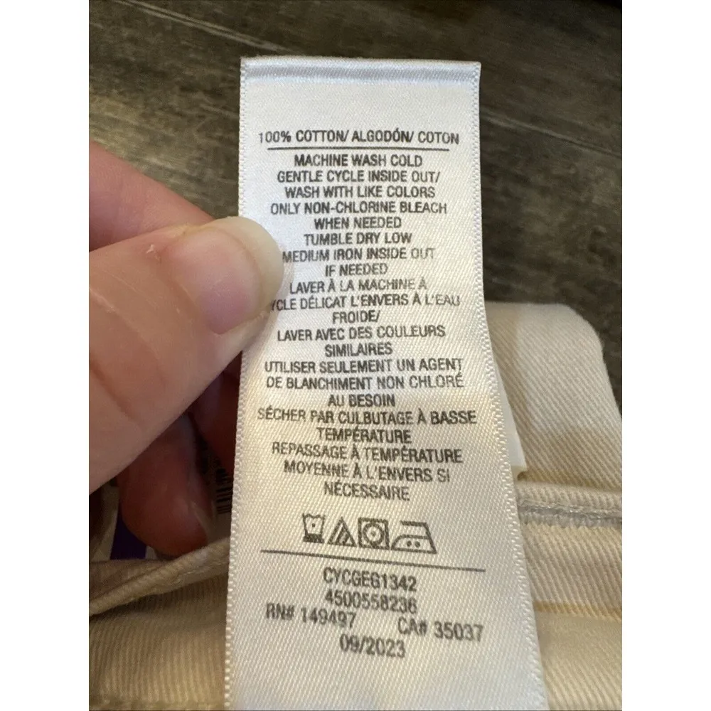 Hudson Womens Ivory High Rise Wide‎ Leg Denim Cargo Jeans Size 24 Carpenter Tan - Image 10