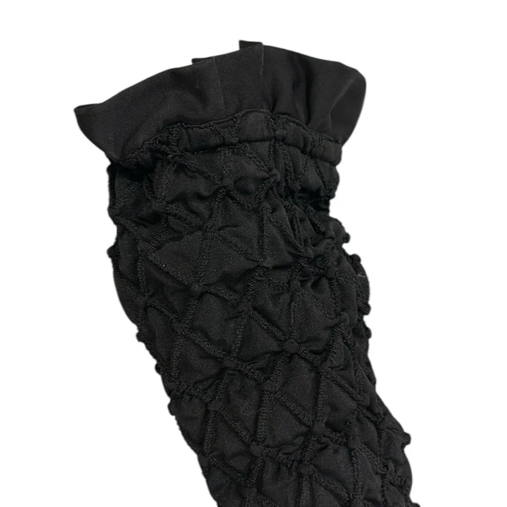 Wild Rose Black Stretch Lycra Quilted Knit Sock Mirrored Stiletto Boots Women 11 - Image 4