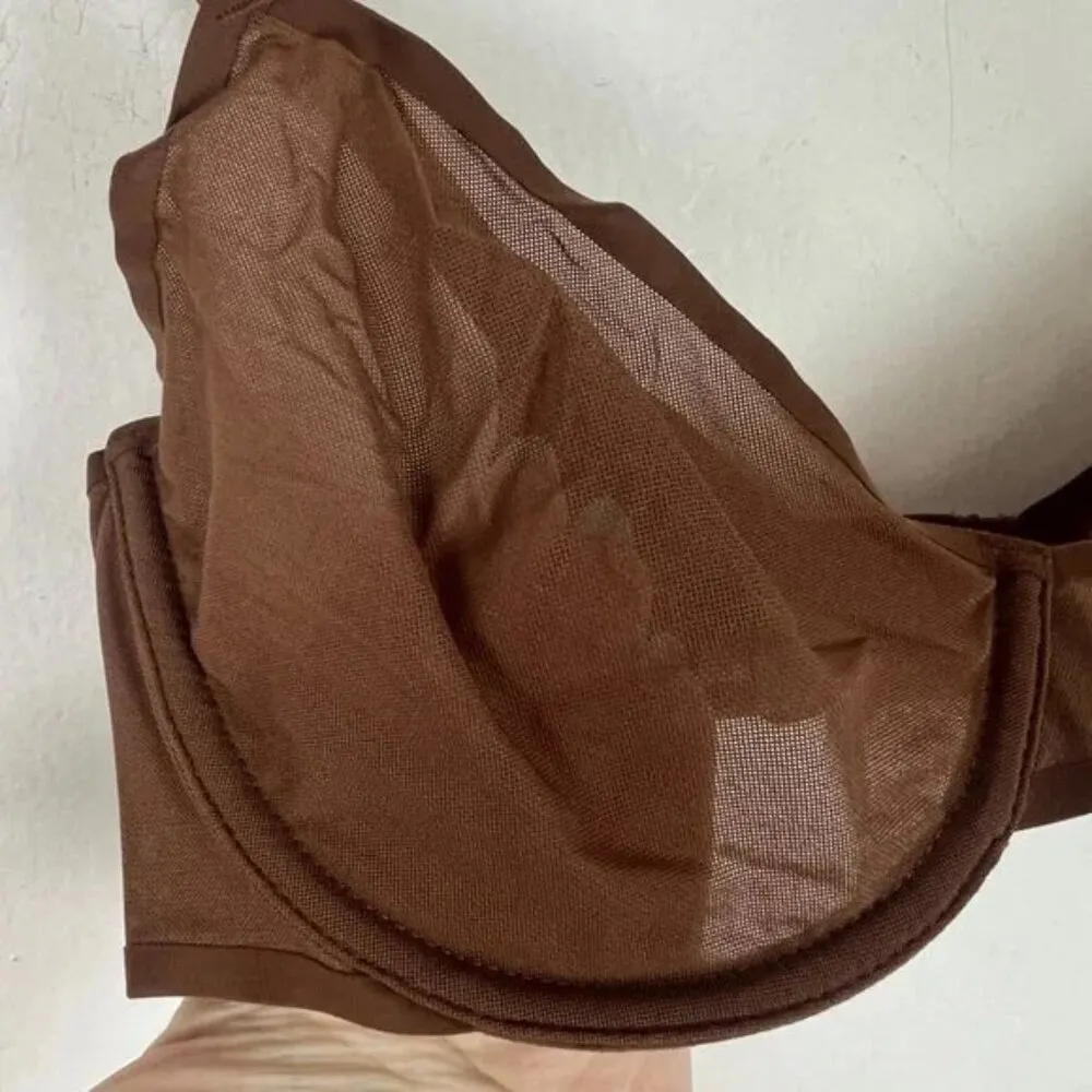 NWT Aerie SMOOTHEZ Mesh Unlined Balconette Bra Underwire Brown Size 36D NEW - Image 2