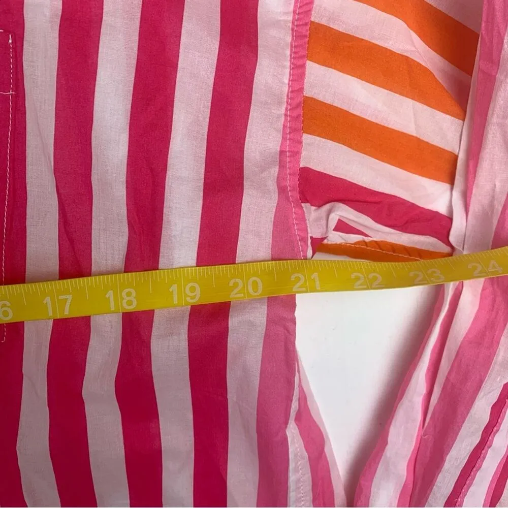 Beach Riot women's small medium Alexa casual Pink and Orange Button Down Shirt - Image 8