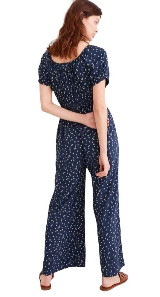 Madewell Sophia Wide Leg Jumpsuit in Bandana Flower Navy/White - Image 9