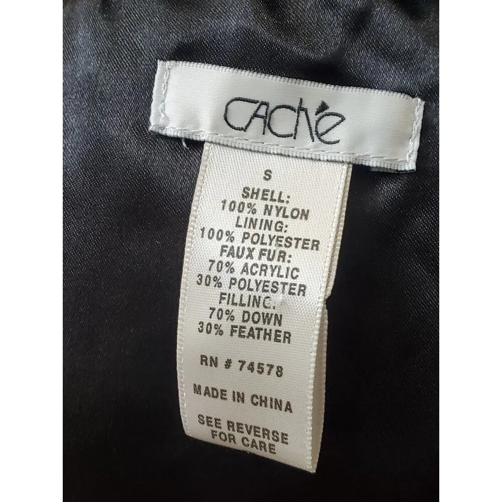 Cache Womens Black Fur 100% Nylon Sleeveless Full Zipper Casual Vest Size Small - Image 10