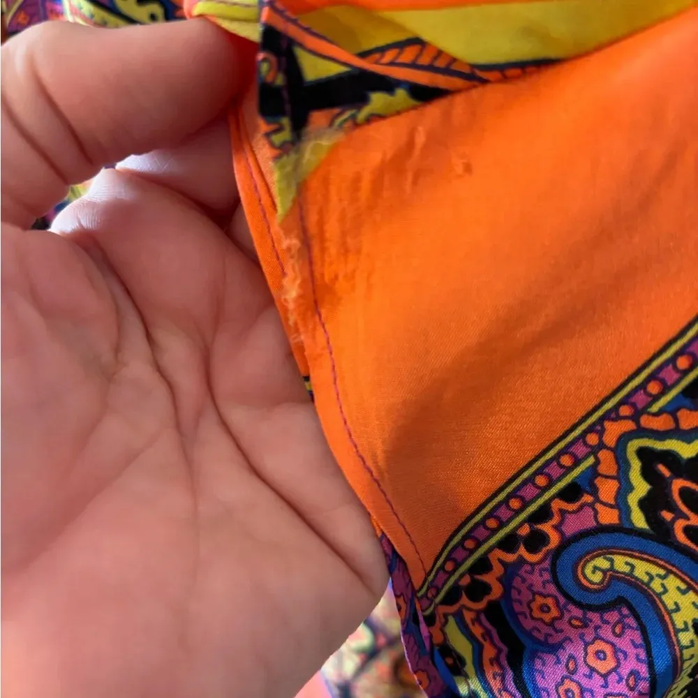 Boho Hale Bob Silk belted caftan mini dress size small - Image 5