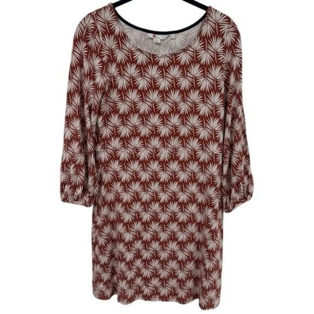 Boden Lucie Tunic Dress in Orange White Floral Print Fall Holiday Feminine 6P - Image 5