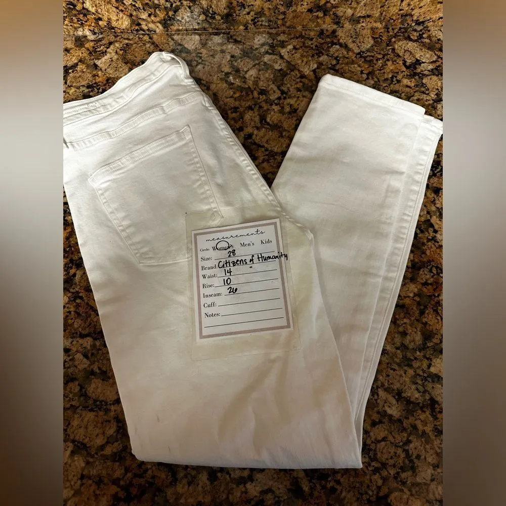 CITIZENS OF HUMANITY OPTIC WHITE ROCKET HIGH‎ RISE SKINNY JEANS SZ 28 - Image 6